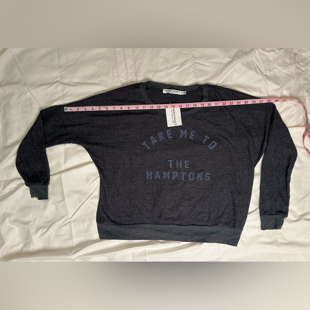 Project Social T “Take Me to the Hamptons” Graphic Sweatshirt Pullover NWT Small - Picture 8 of 10
